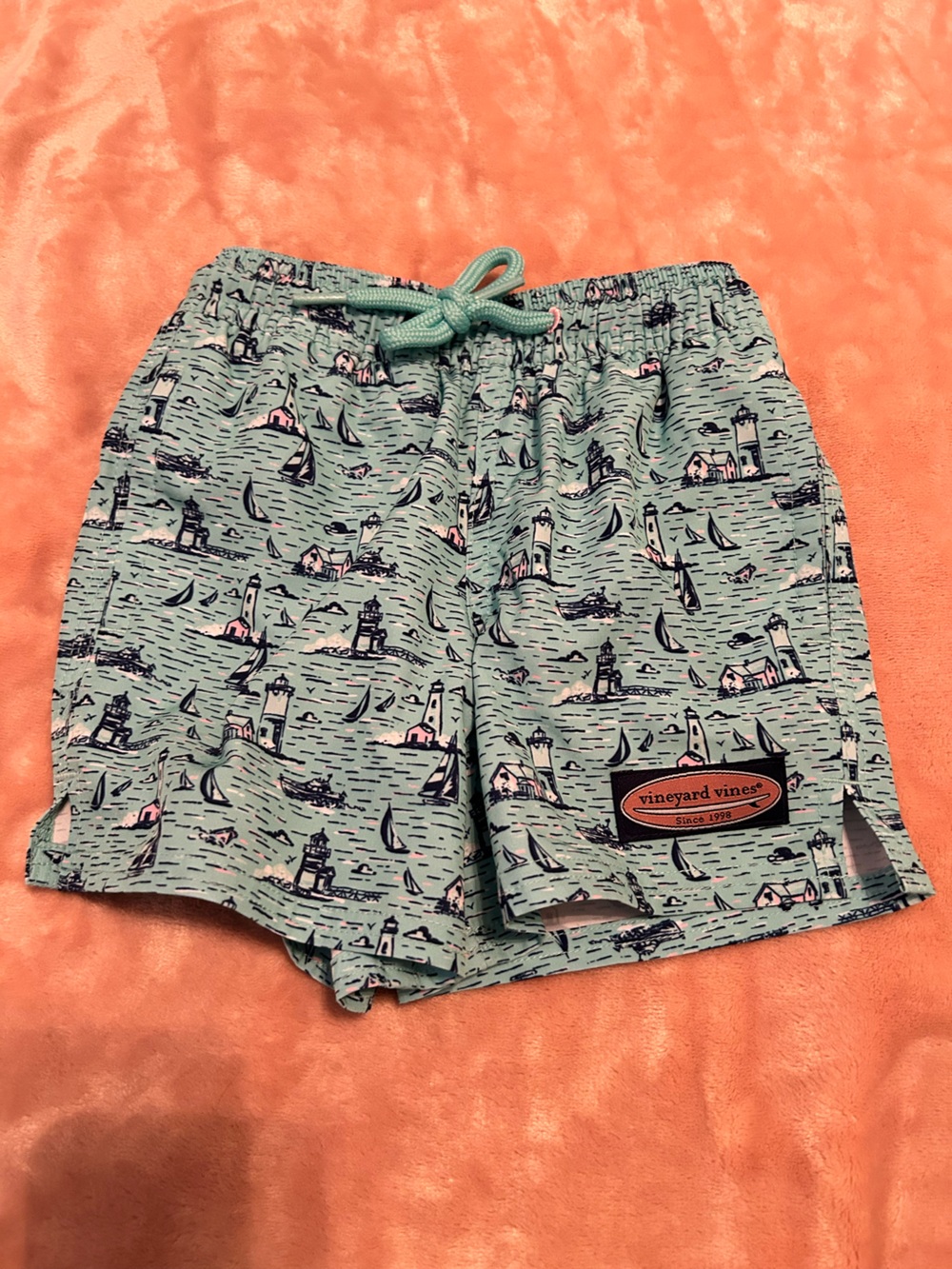 Vineyard Vines Aqua Lighthouse & Sailboat Swim Trunks